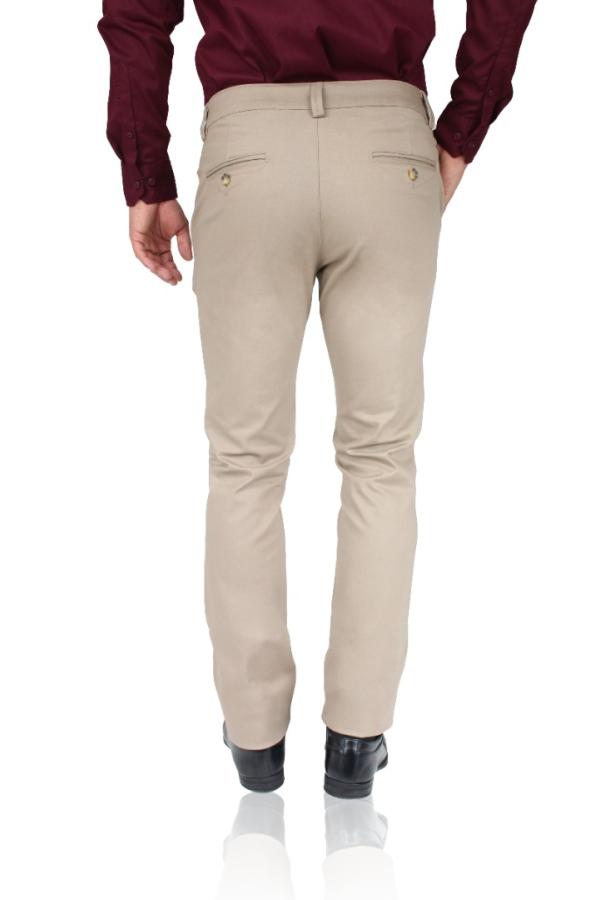 Pantalón de Vestir Stretch Color Caki Slim Fit Para Hombre